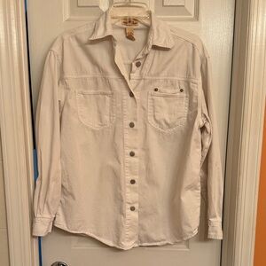 White Denim Button-Up Shirt by Fresno Jean Company. Size Small.